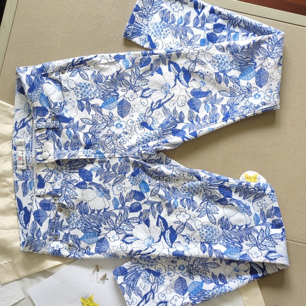 Vineyard Vines Nautical bird Print Denim Jeans  6/8 Size 6